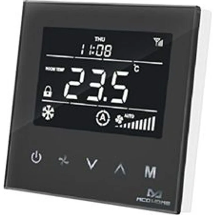 MCO Home Smart Fan Coil Thermostat für 4 Leitungsrohre, 230 V, schwarz (MCOEMH8-FC4B)