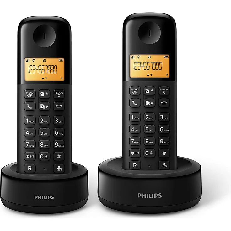 Philips D1602B-01 DECT Schnurlostelefon, 2 Mobilteile – Bild 1