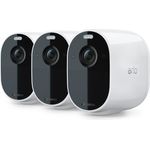 Arlo Essential Spotlight VMC2330 WLAN Überwachungskamera außen, kabellos, 1080p, Farbnachtsicht, Bewegungsmelder, 2-Wege Audio, kein Hub benötigt, 3-Pack, weiß (VMC2330-100EUS)