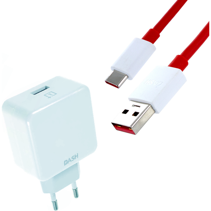 OnePlus Original DASH Schnellladegerät, USB-C, 4 A, 1 m, weiß-rot (DC0504)