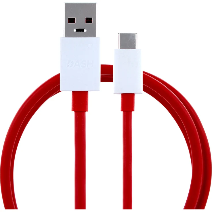 OnePlus Original DASH Schnellladegerät, USB-C, 4 A, 1 m, weiß-rot (DC0504) – Bild 2
