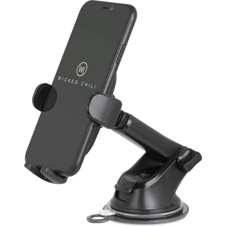 Wicked Chili Auto Halterung kompatibel mit Apple iPhone (12, 11, SE 2020, XR, XS, Pro, Max, Mini, Plus, 8, 7, 6, 5) Handyhalterung mit Saugnapf + Befestigungsplatte fürs Armaturenbrett – Bild 1