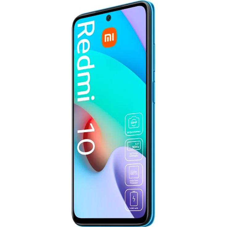 Xiaomi Redmi 10 Smartphone Farbdisplay, 64GB interner Speicher, 4GB RAM, Dual-SIM, Android 11, Sea Blue – Bild 2