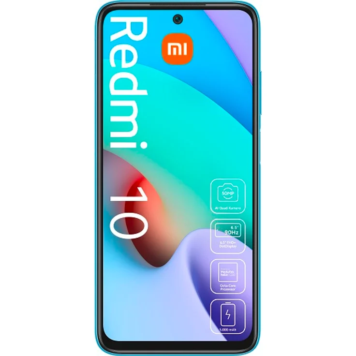 Xiaomi Redmi 10 Smartphone Farbdisplay, 128GB interner Speicher, 4GB RAM, Dual-SIM, Android 11, Sea Blue – Bild 2