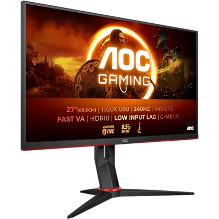 AOC Gaming 27G2ZN3-27 Zoll Monitor, 240 Hz, 0.5 ms, FreeSync Premium (1920x1080, HDMI, DisplayPort) schwarz/rot – Bild 1