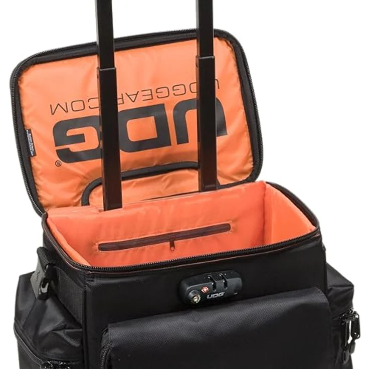 UDG Ultimate SlingBag Trolley Set DeLuxe Schwarz, Orange im Inneren MK2 (Ohne CD Wallet) U9679BL-OR – Bild 2