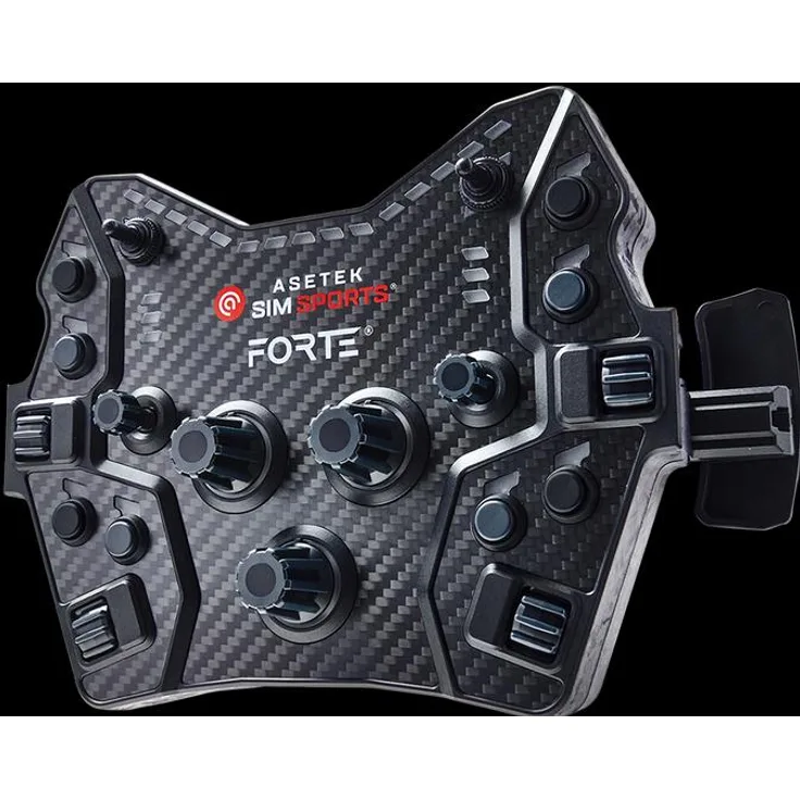 Asetek SimSports Forte GT Button Box - Black Edition, Gaming Controller mit 21 Bedienelementen und RGB-Schaltanzeige, Schwarz