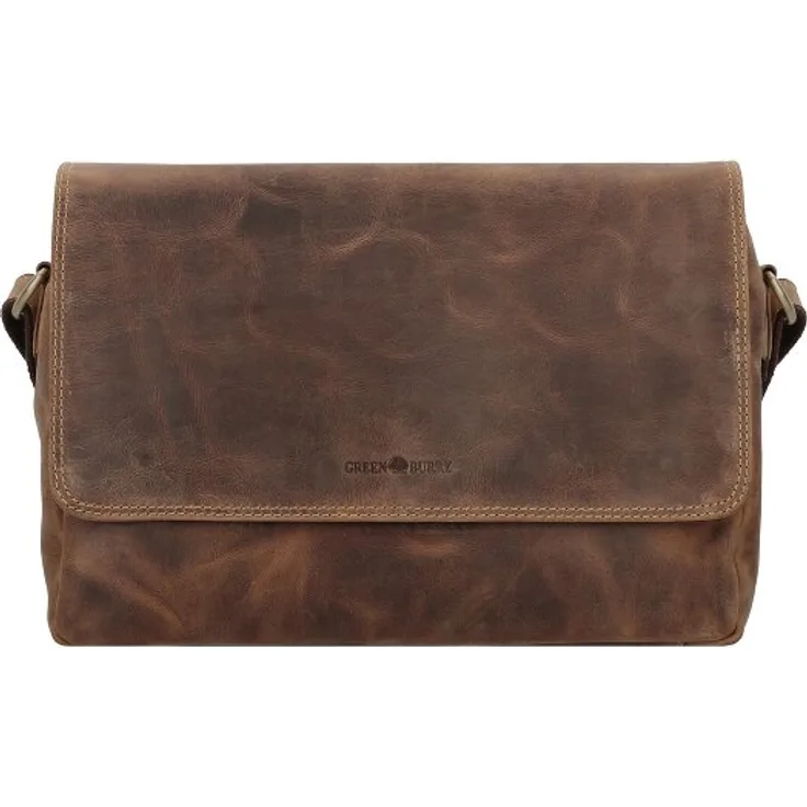 Greenburry Vintage Messenger Leder 34 cm, Laptop-Tasche aus 100% Leder, braun