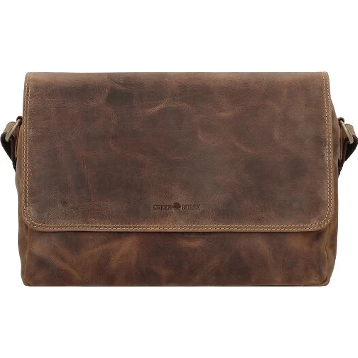 Greenburry Vintage Messenger Leder 34 cm, Laptop-Tasche aus 100% Leder, braun