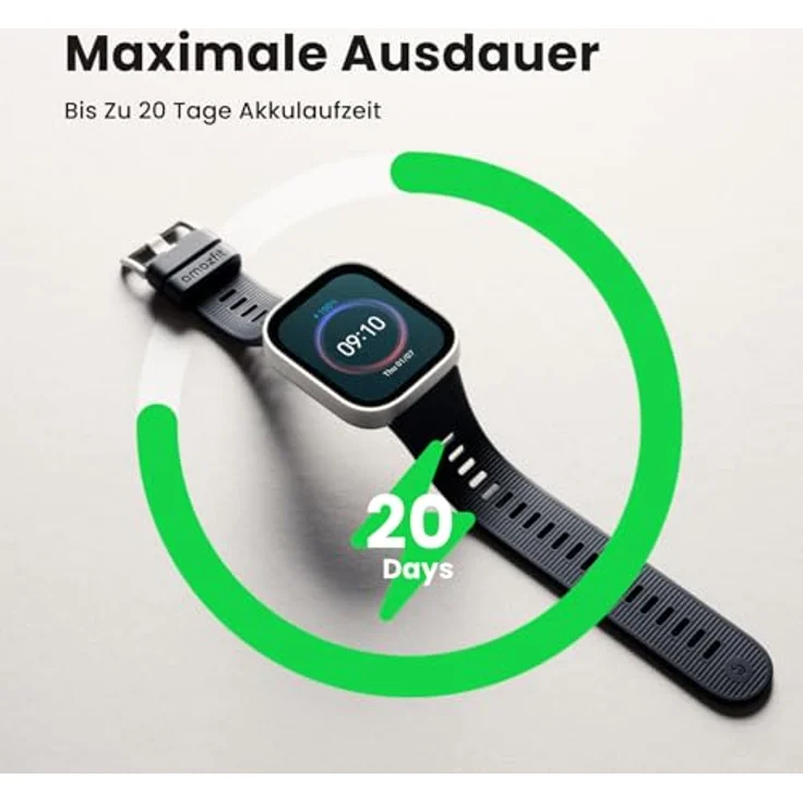 Amazfit Bip Max, Smartwatch mit 2,07" AMOLED Display, GPS, Bluetooth und 20 Tagen Akkulaufzeit, schwarz – Bild 3