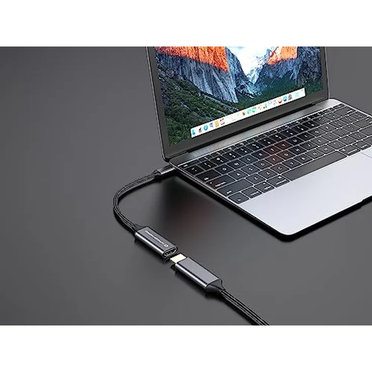 Conceptronic ABBY09G, USB-C-auf-HDMI-Adapter mit 4K 60Hz Unterstützung, Aluminiumgehäuse und geflochtenem Kabel – Bild 5