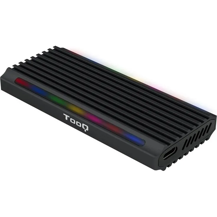 Tooq Technology Shinobi (M.2), externes Festplattengehäuse für M.2-Laufwerke bis 2 TB, USB Typ-C, bis 10 Gbit/s, Schwarz