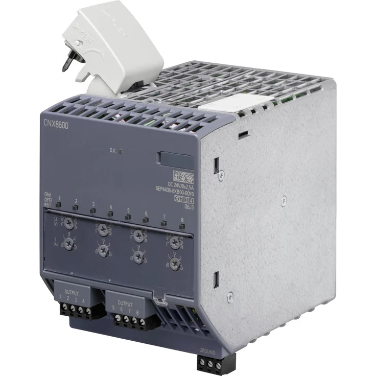 Siemens SITOP CNX8600, Erweiterungsmodul (480 W) mit 3 einstellbaren Ausgangsspannungen, stabilisiert, Mehrfarbig