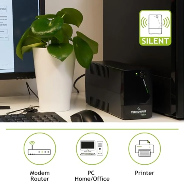 Tecnoware ERA Plus 750 Unterbrechungsfreie Stromversorgung (UPS) 750 VA 2 AC-Ausgänge Line-Interaktiv - Unterbrechungsfreie Stromversorgungen (USP) (750 VA, 525 W, 50-60 Hz, 5%, Typ F, 2 AC-Ausgänge) – Bild 4