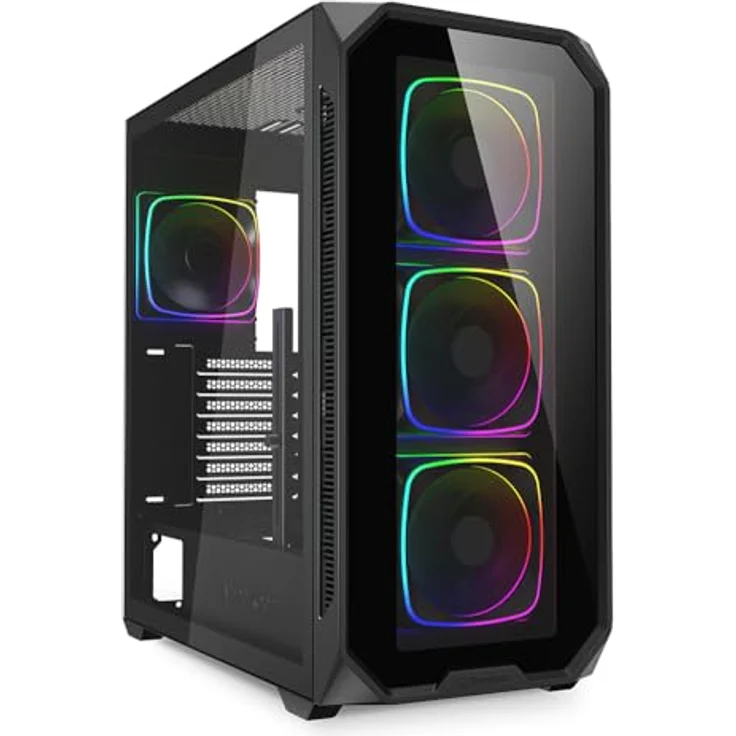 Sharkoon AK5G RGB Black, ATX PC-Gehäuse mit dualer Radiator-Unterstützung – Bild 1