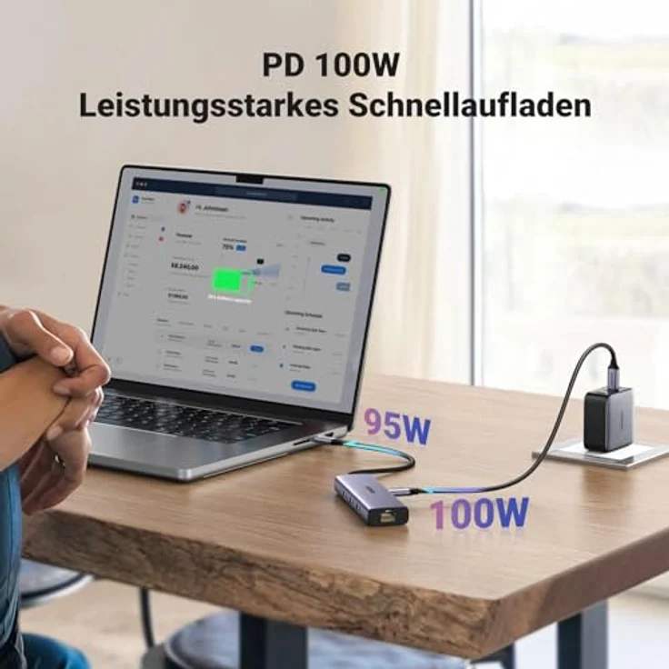 UGREEN Revodok USB C Dockingstation mit 4K HDMI, Ethernet, PD100W, 3*USB 3.0 Ports in Silber - Preisvergleich – Bild 5