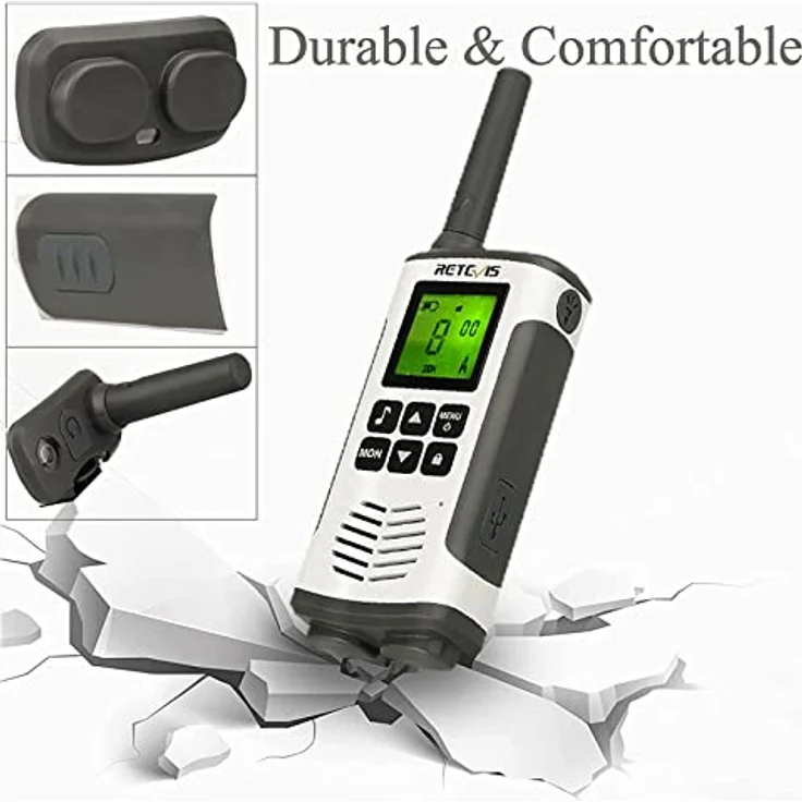 Retevis RT45 Walkie Talkie Funkgerät Lizenzfrei 16 Kanäle VOX Rufton Taschenlampe PMR Funkgerät Set Wiederaufladbar USB Ladekabel(1 Paar) – Bild 5