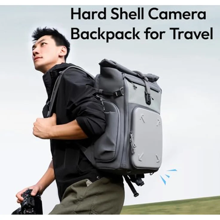 ULANZI BP04 Hartschalen-Kamerarucksack 25L mit Apple Find My Integration, wasserdicht und stoßdämpfend, für Tablets und Laptops bis 16 Zoll – Bild 2