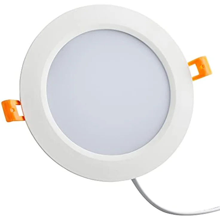 SEBSON LED Einbaustrahler rund flach 230V, integrierter Treiber, 12W, warmweiß 3000K, Deckenstrahler 870lm, Ø168x24mm, weiß – Bild 2