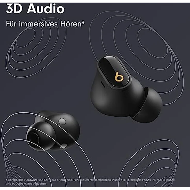Beats Studio Buds + (2023) – Komplett kabellose Noise Cancelling In-Ear Kopfhörer, verbesserte Apple & Android Kompatibilität, eingebautes Mikrofon, Schweiß-beständige Bluetooth - Schwarz/Gold – Bild 5
