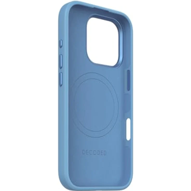 Decoded Silikon Hülle für iPhone 16 Pro, MagSafe kompatibel, Premium Liquid Soft-Touch-Material, Ganzkörper-Schutzhülle, erhöhte Kanten, Air Blue – Bild 4