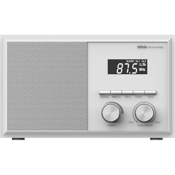 Silva Schneider Mono 1976 BT, Radiowecker mit Bluetooth, FM-Radio, Weckfunktion, Weiss