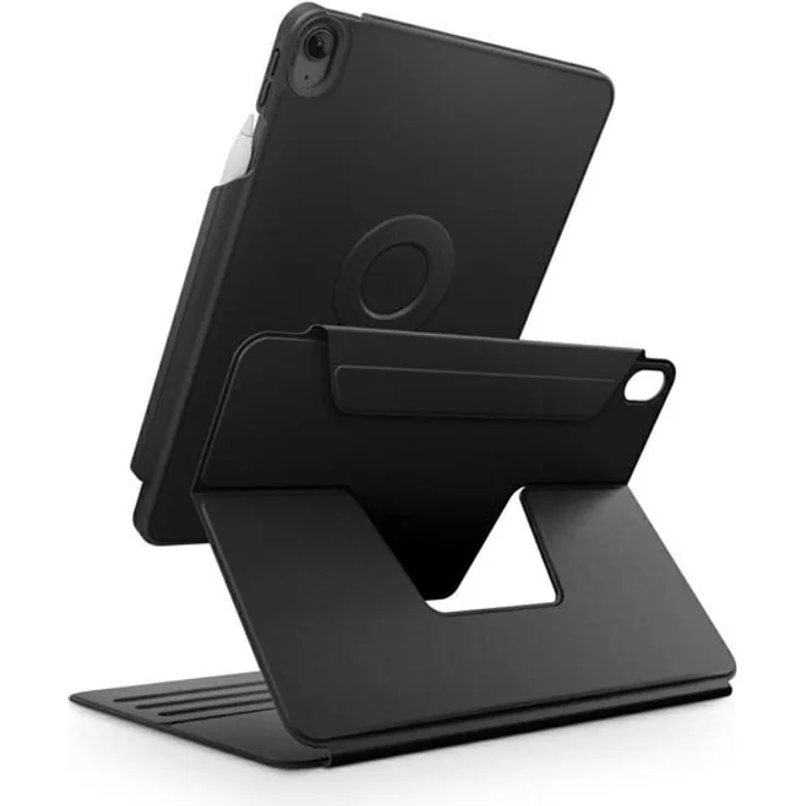 UNIQ Rovus Snapmount Magnetic 360 Rotating Detachable Case für iPad Air 11" (2024/2025) / iPad Air 10.9" (2020/2022) - Schwarz, mit integriertem Apple Pencil Fach und stabiler Magnetbefestigung