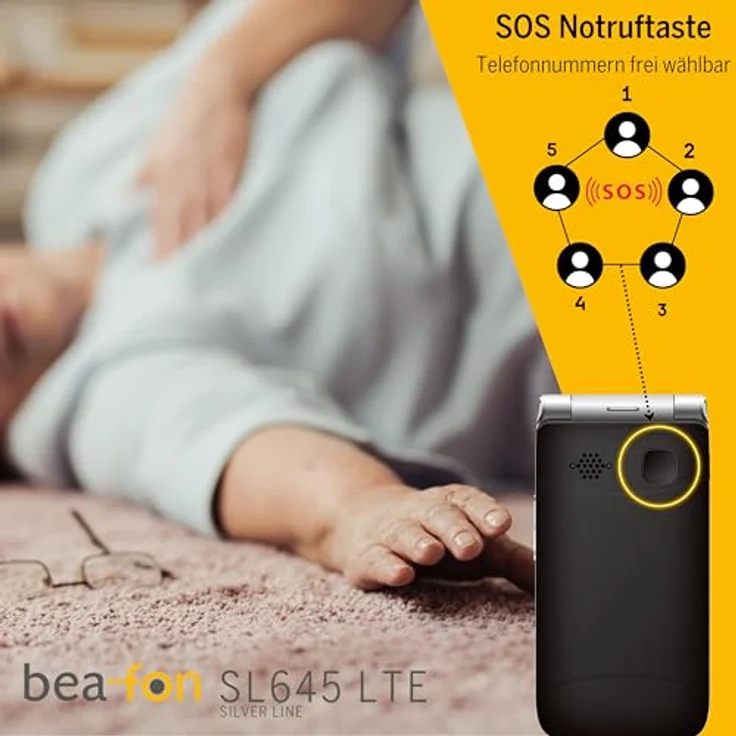 Beafon SL645 4G Smartphone 2.8 Zoll TFT, Single SIM, Schwarz/Silber, 1550 mAh Akku – Bild 3