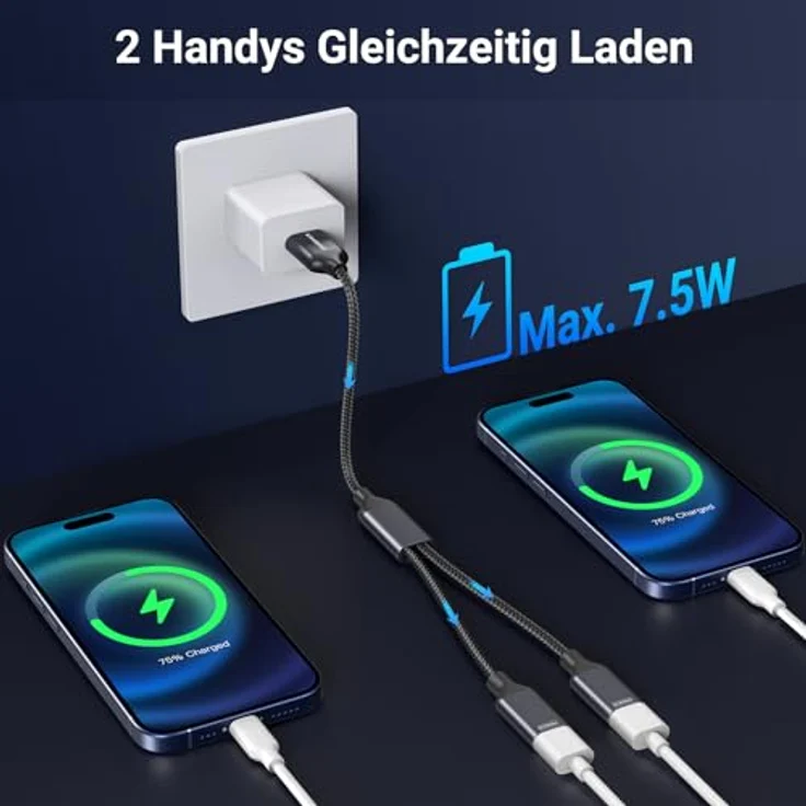 KiwiBird USB Splitter Y-Kabel 1 zu 2, Dual-Port Adapter für USB 2.0 mit 1,5 A Ladestrom und 60 MB/s Datendurchsatz, kompatibel mit PC, Laptop, Mac, PS5 – ideal für Tastaturen und Mäuse – Bild 4
