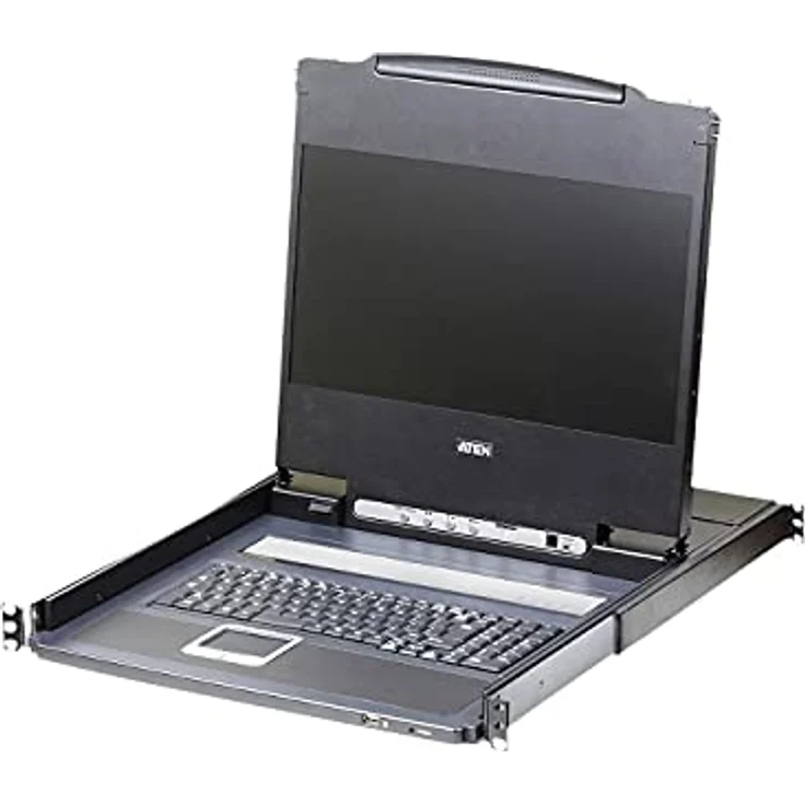 Aten CL6700MW CH 17,3"-LCD KVM Konsole mit USB, HDMI, DVI, VGA, 1U Rackmontage, Schwarz – Bild 2