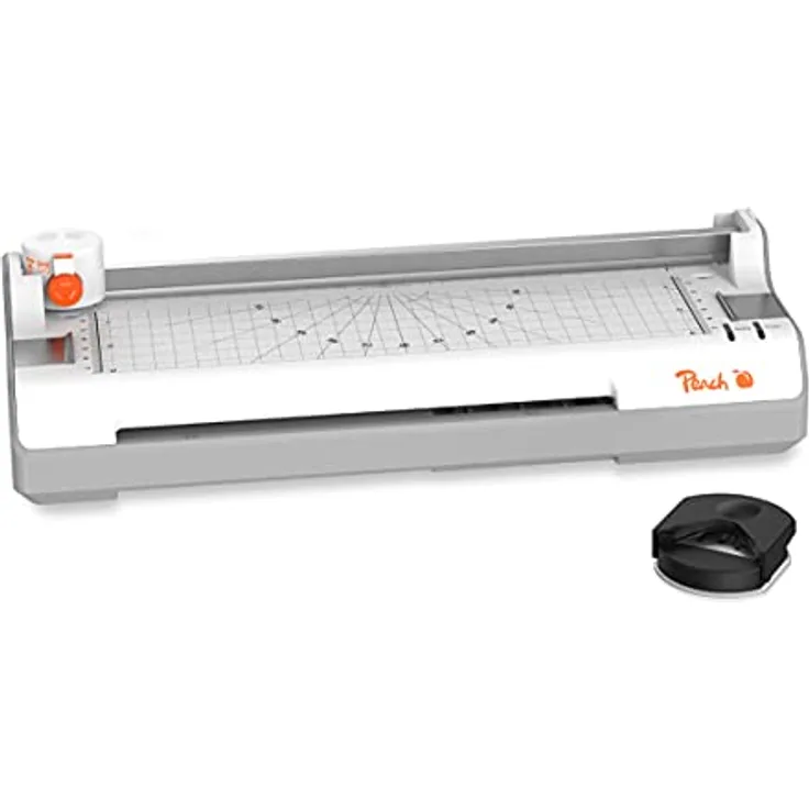 Peach 6 in 1 Laminiergerät A4 inkl. Eckenrunder, Trimmer, Laminierfolien - ABS - geeignet für alle handelsüblichen Folien bis 2x125 mic. - Heiß- & Kaltlaminiergerät - PB350