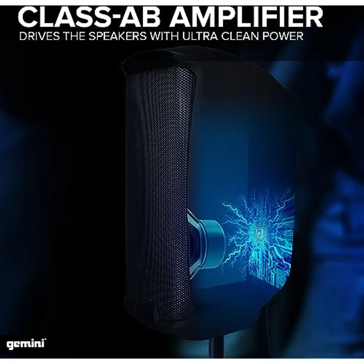 Native Gemini AS-2112BT, Bluetooth Lautsprecher mit 12-Zoll-Tieftöner, Netzbetrieb, robustes Gehäuse, Schwarz – Bild 5