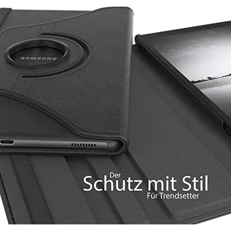EAZY CASE - Tablet Hülle kompatibel mit Samsung Galaxy Tab 10.1 (2019) - mit Standfunktion, Schutzhülle mit Sleep und Wake Funktion, Tablet Case, Tablet Klapphülle aus Kunst Leder - Uni Schwarz – Bild 5