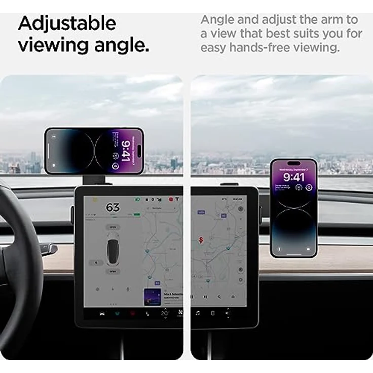 Spigen ITT90, Smartphone Halterung, OneTap Befestigung für MagSafe-iPhones, Schwarz – Bild 7