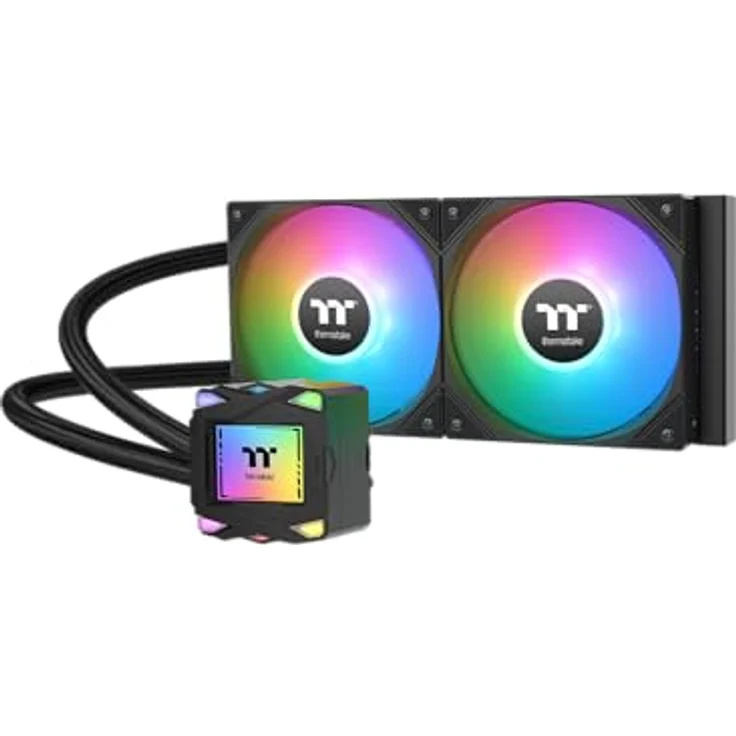 Thermaltake LA240 ARGB, All-In-One Liquid Cooler mit RGB-Beleuchtung, 120-mm-PWM-Lüftern, Schwarz – Bild 1