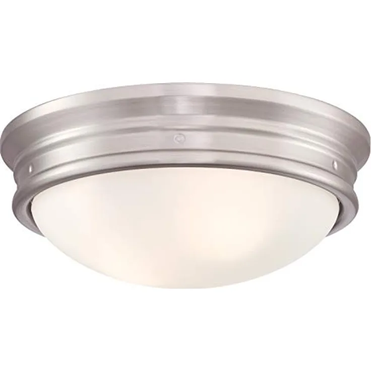Westinghouse Lighting 63707 Zweiflammige Deckenleuchte Sophia, 33 cm, von Westinghouse Lighting für Innenbereiche, Ausführung in gebürstetem Nickel mit Opalmilchglas - Preisvergleich