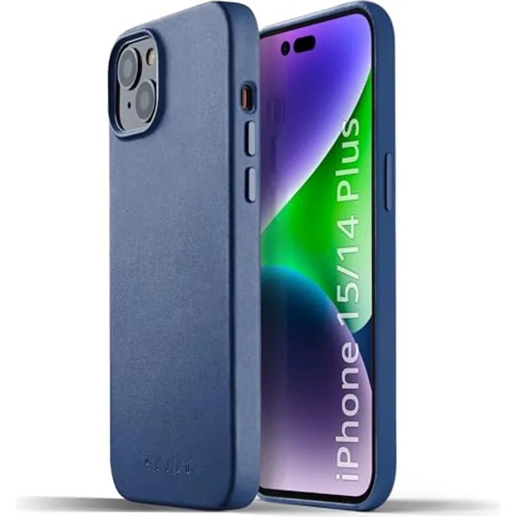 Mujjo Lederhülle für iPhone 14 Plus | MagSafe Hülle | Slim iPhone 14 Plus MagSafe, Lederhülle für iPhone 14 Plus, Handyhülle für iPhone 14 Plus, Apple iPhone 14 Plus