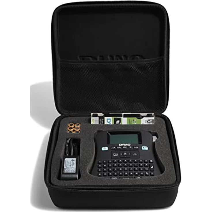 DYMO LabelManager 210D Handheld-Etikettendrucker-Set, QWERTY-Tastatur, mit 12 mm schwarzen auf weißen D1-Etiketten und Tragetasche – Bild 9