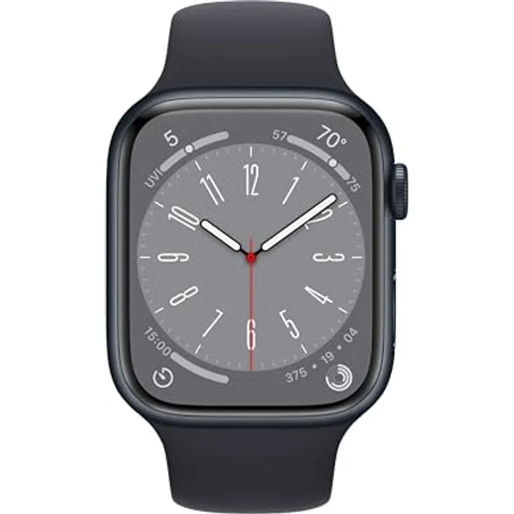 Apple Watch Series 8 (GPS + Cellular, 45MM) Aluminiumgehäuse Mitternacht mit Sportarmband Mitternacht, mehr als 80% Akkukapazität – Bild 2