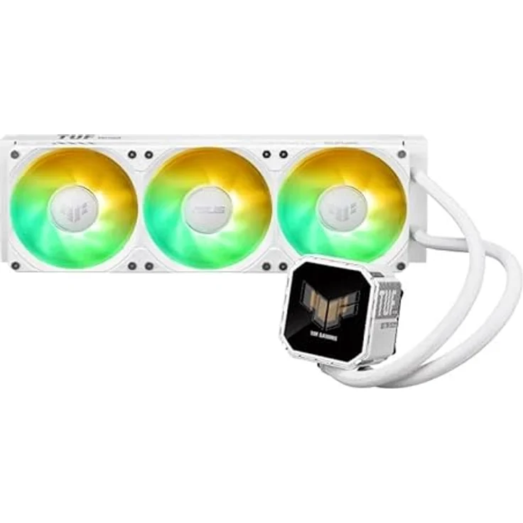 ASUS TUF Gaming LC III 360 ARGB LCD WHT, All-in-One-Flüssigkeitskühler mit 2,8 Zoll LCD-IPS-Display, drei ARGB-Lüftern und 400-mm-Rohren, Weiß – Bild 1