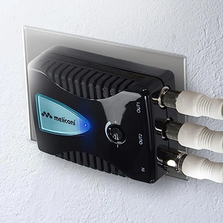 Meliconi AMP200, TV-Antennenverstärker, Digitaler 2-Wege-Signalverstärker mit 220V Direktstromversorgung und LTE-Filter – Bild 2