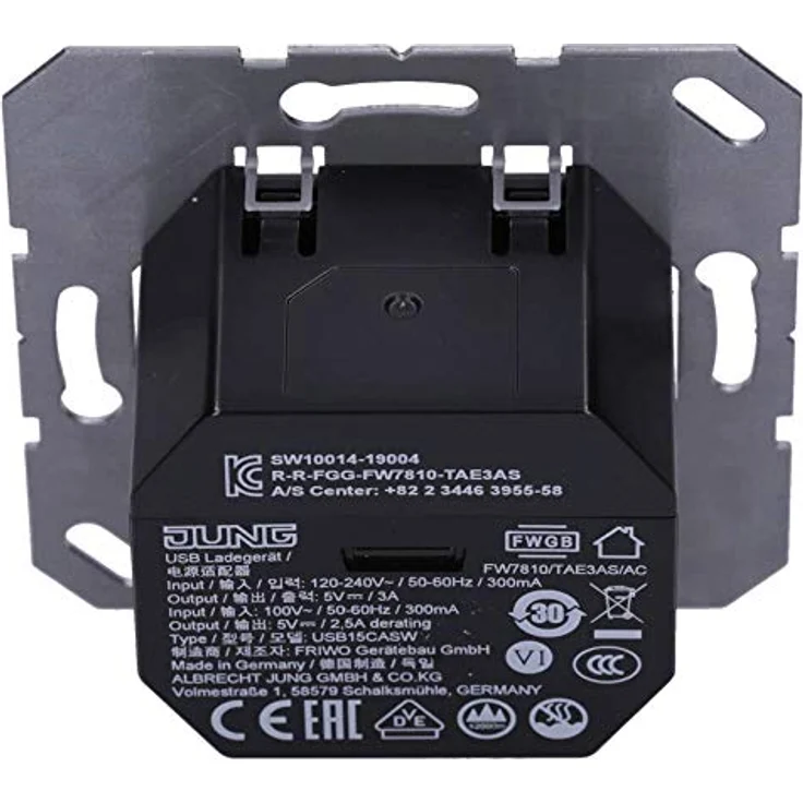 Voltking Jung USB-Ladegerät 15CASW mit 2 USB-Buchsen Ports: 1× USB Typ A, 1× Typ C (max. 3A) – Bild 4