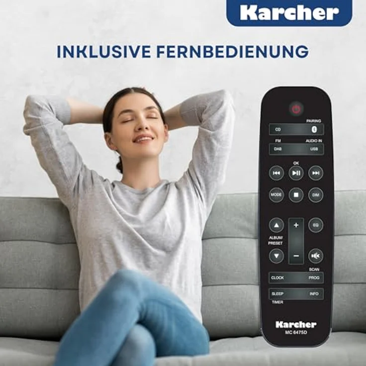 Karcher MC 6475D Kompaktanlage, Stereoanlage mit CD-Player, DAB+/UKW Radio, Bluetooth 5.4, 20 Watt RMS, Wecker & Fernbedienung – Bild 5