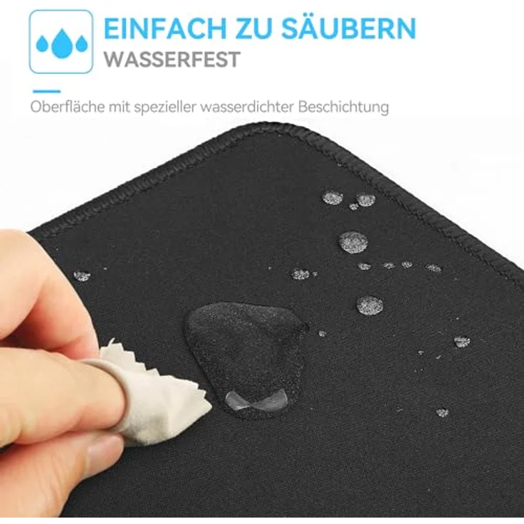 TECKNET Mauspad XXL Speed Gaming, 900x400 mm, Schwarz, Wasserdicht, rutschfeste Gummibasis, verbesserte Präzision und Geschwindigkeit – Bild 5