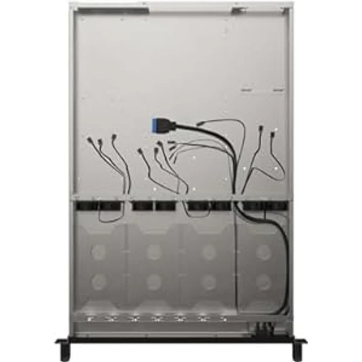 Lanberg SC01-6501-12B, 19" Rackmount Server Gehäuse für E-ATX und SSI EEB-Boards, 1U, 4 Laufwerkseinschübe, 8 PWM-Lüfter, verzinkter Stahl – Bild 4