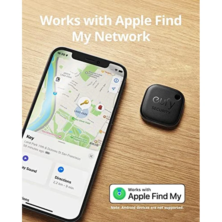eufy Security SmartTrack Link (Schwarz, 4er-Pack) Schlüsselfinder, Kompatibel mit Apple Find My (iOS), Bluetooth-Tracker für Ohrhörer und Gepäck, Telefonfinder, wasserdicht – Bild 3