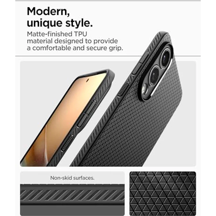 Spigen Liquid Air Hülle für Samsung Galaxy S25 Edge, TPU mit Air Cushion Technologie und Displayrand-Schutz, Schwarz – Bild 5