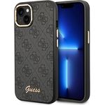 CG MOBILE Guess Schutzhülle für iPhone 14 Zoll (35,6 cm), Schwarz, 4G-Muster und Skript-Logo, kratzfestes PC/TPU, bequeme und langlebige Hartschale mit zugänglichen Anschlüssen und Stoßdämpfung