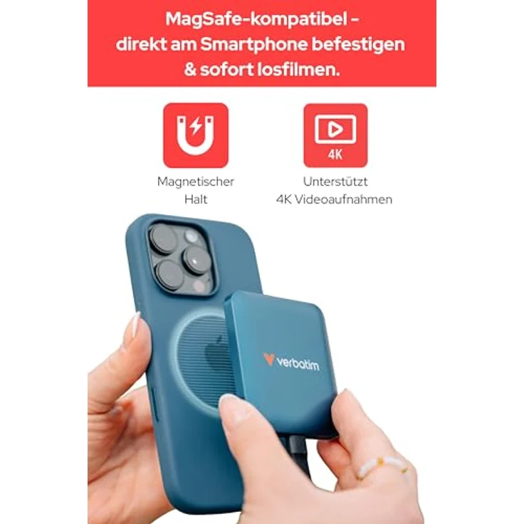 VERBATIM SnapBack 1 TB Externe SSD, Hochgeschwindigkeits-USB 3.2 Gen 2x2, MagSafe-kompatibel, Blue Metallic – Bild 5