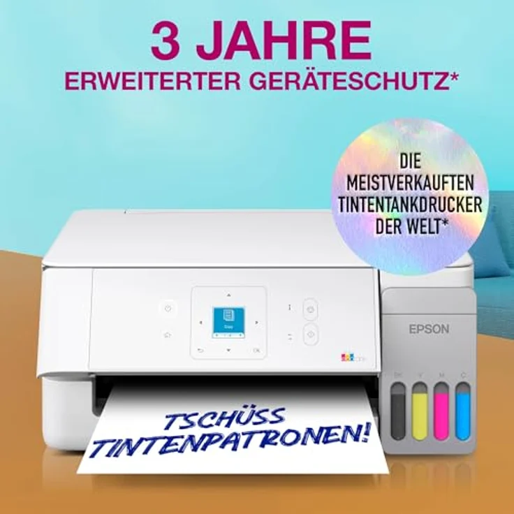 Epson EcoTank ET-2926, Multifunktionsdrucker Tintenstrahl A4 mit WLAN, Druck-, Scan- und Kopierfunktion, bis 5760 x 1440 dpi – Bild 10